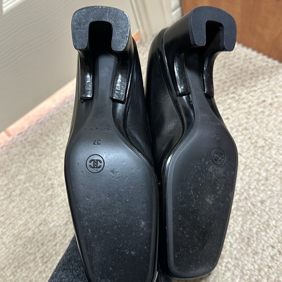 Black Chanel Block Heel 6.5 - Picture 2 of 3